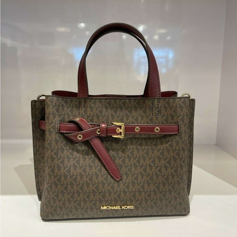 Michael Kors Brown and Burgundy Satchel